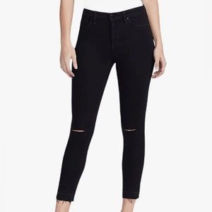 William Rast Sculpted High Rise Distressed Black Jeans